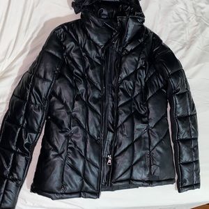 Steven Madden faux leather jacket/hoodie jacket.